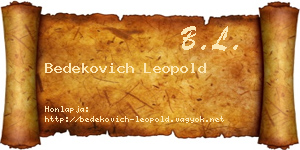 Bedekovich Leopold névjegykártya